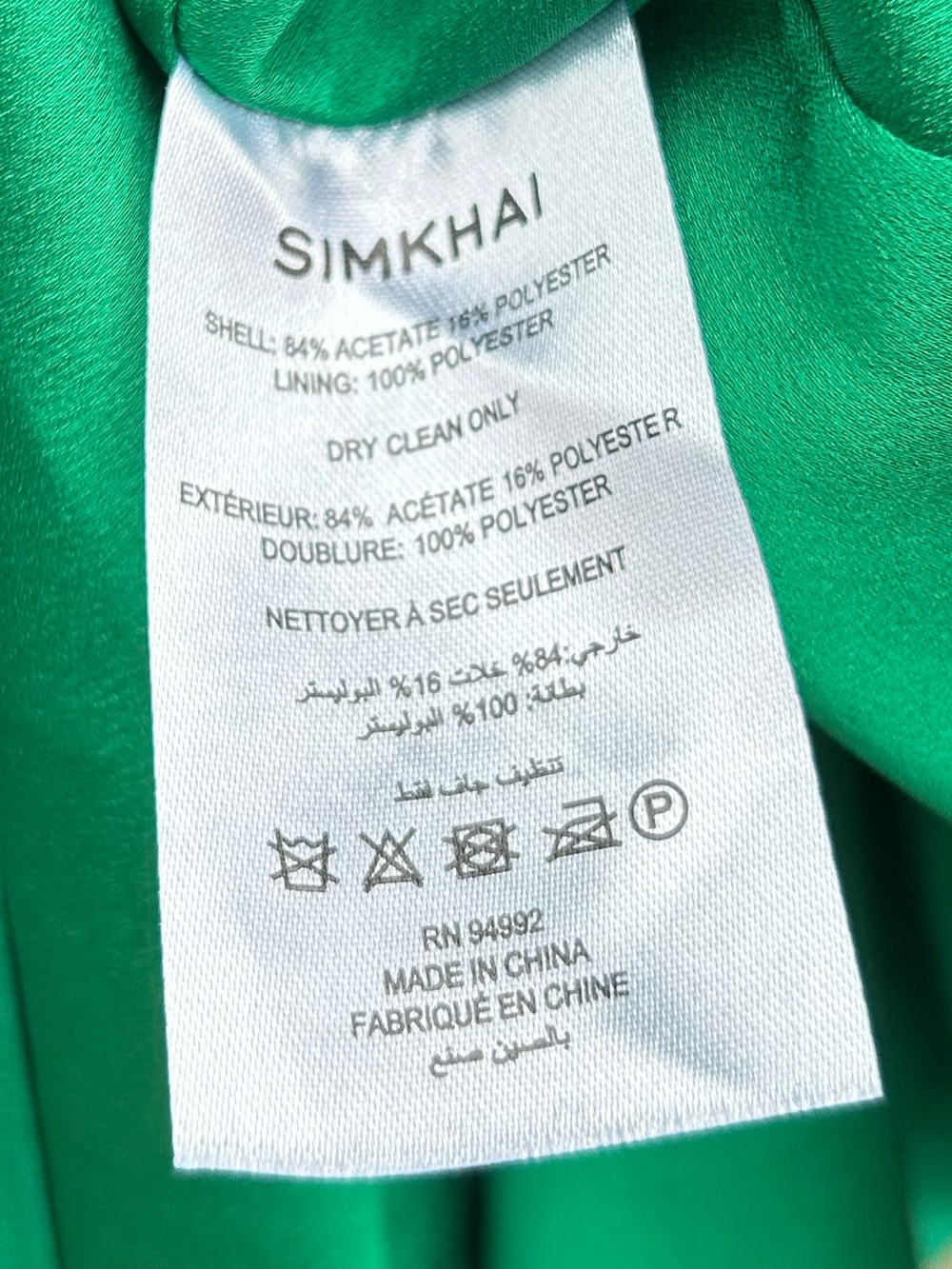NWT Simkhai Harpor Satin Mini Dress Kelly Green 6 - Picture 13 of 16